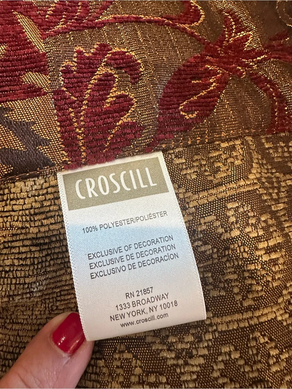 Croscill Galleria Red Ascot Beaded Tassel Valances